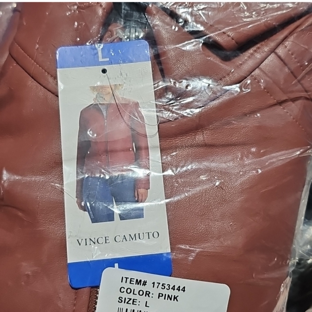Vince Camuto Womens Faux Leather Jacket, pink nwt - Picture 8 of 8
